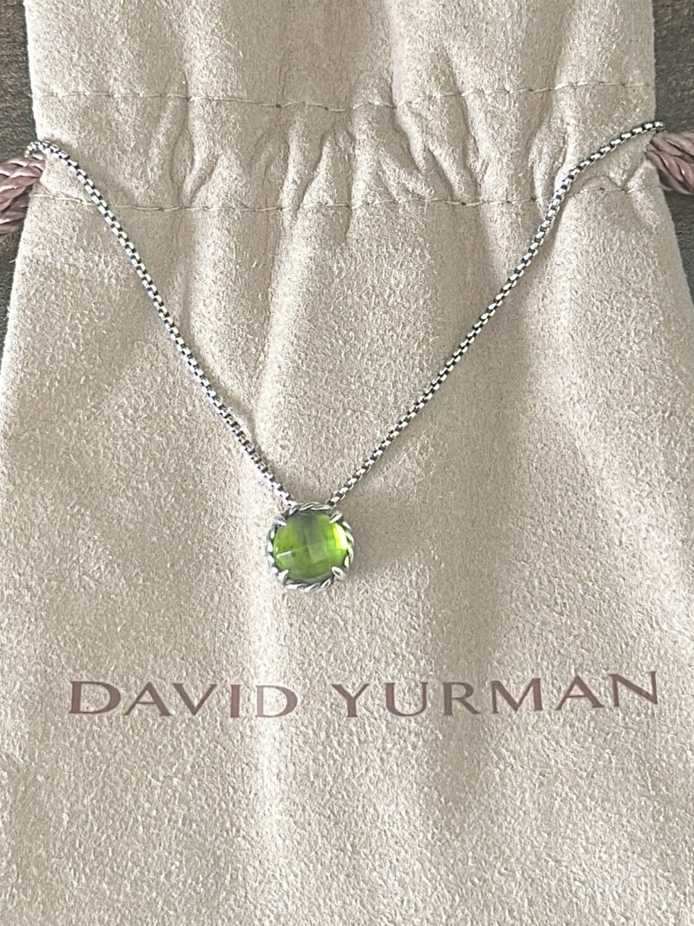 David Yurman Petite Chatelaine Peridot Sterling Silver Necklace - Picture 4 of 4